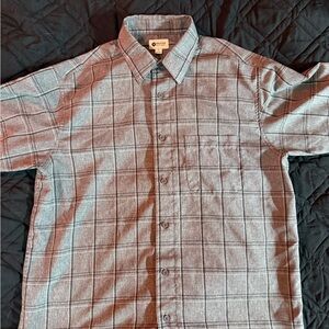 Haggar Light Gray Checkered Button-Down Shirt